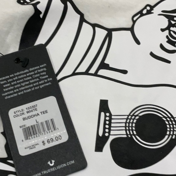 TRUE RELIGION -Buddha Tee- White- Men’s Large NWT. - Picture 6 of 6